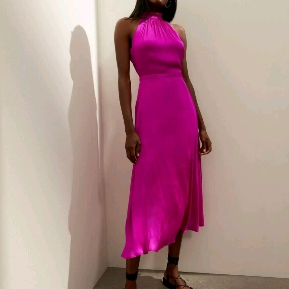 Banana Republic Satin Fuschia Dress, Size 2 - Never worn/New with tags